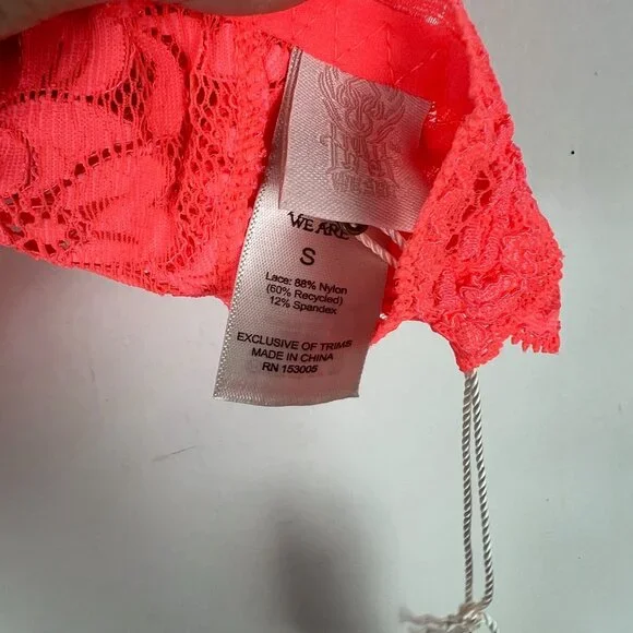NWT We are HAH x Free People Chi Bralittle Lace Bra Fried Salmon Size Small S - Picture 6 of 9